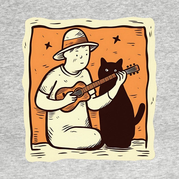 Guy plays guitar for a cat by KOTYA